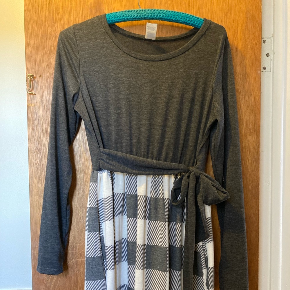 Gray Buffalo print dress